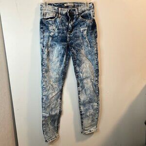 ZCO Acid Washed Distressed Skinny Jeans Juniors Size 7